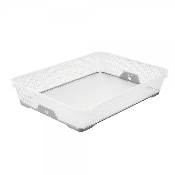 Corbeille de rangement antidérapante A4 pour bureau et école - Gris