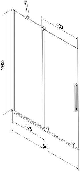 Mexen Velar paravent de baignoire 2 vantaux coulissant 90 x 150 cm, givre, cuivre brossé - 896-090-000-31-65