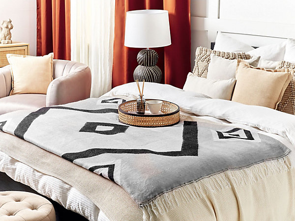Couverture KATTIKE Tissu 130 x 170 cm Gris
