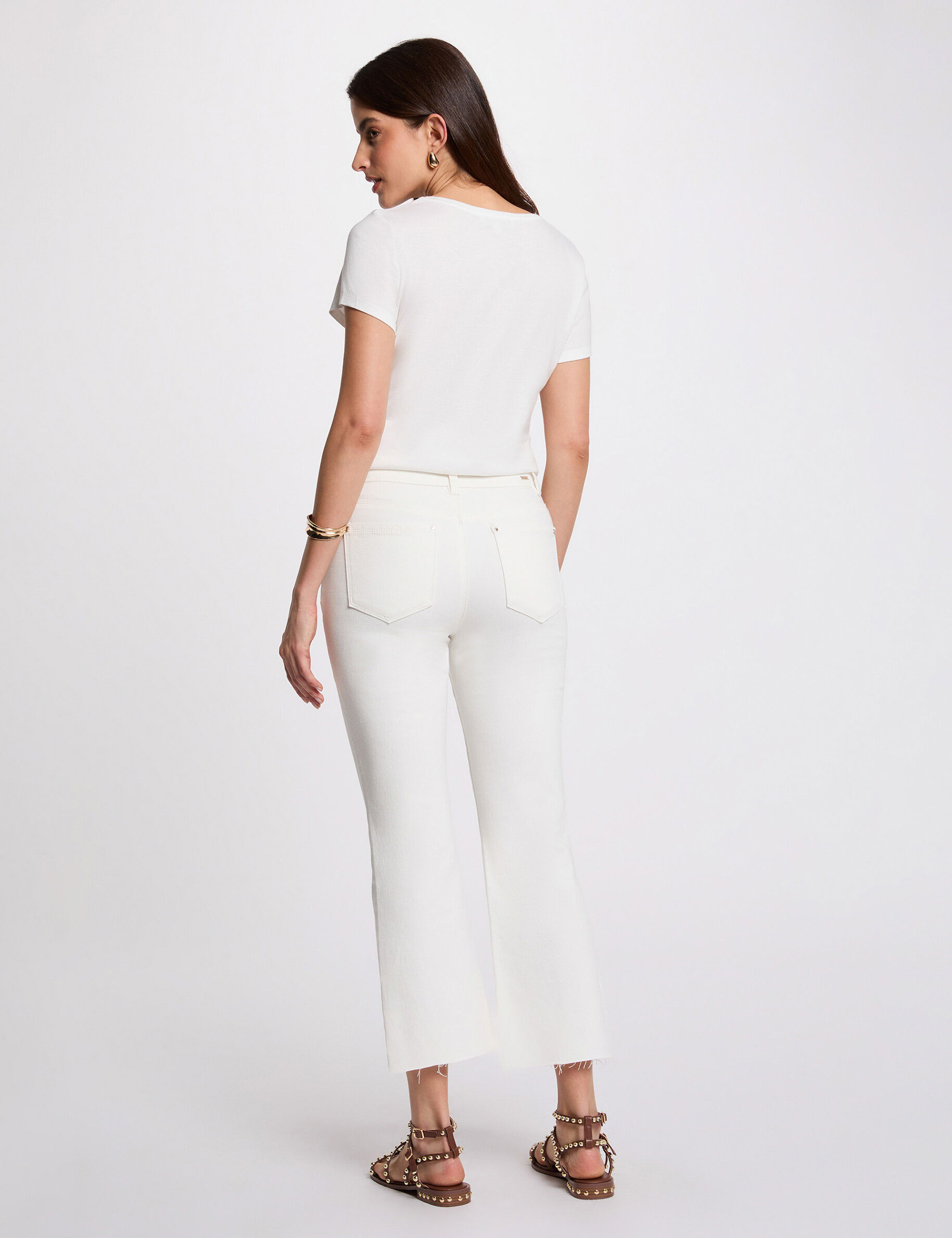 Slim Cropped Jeans White Women