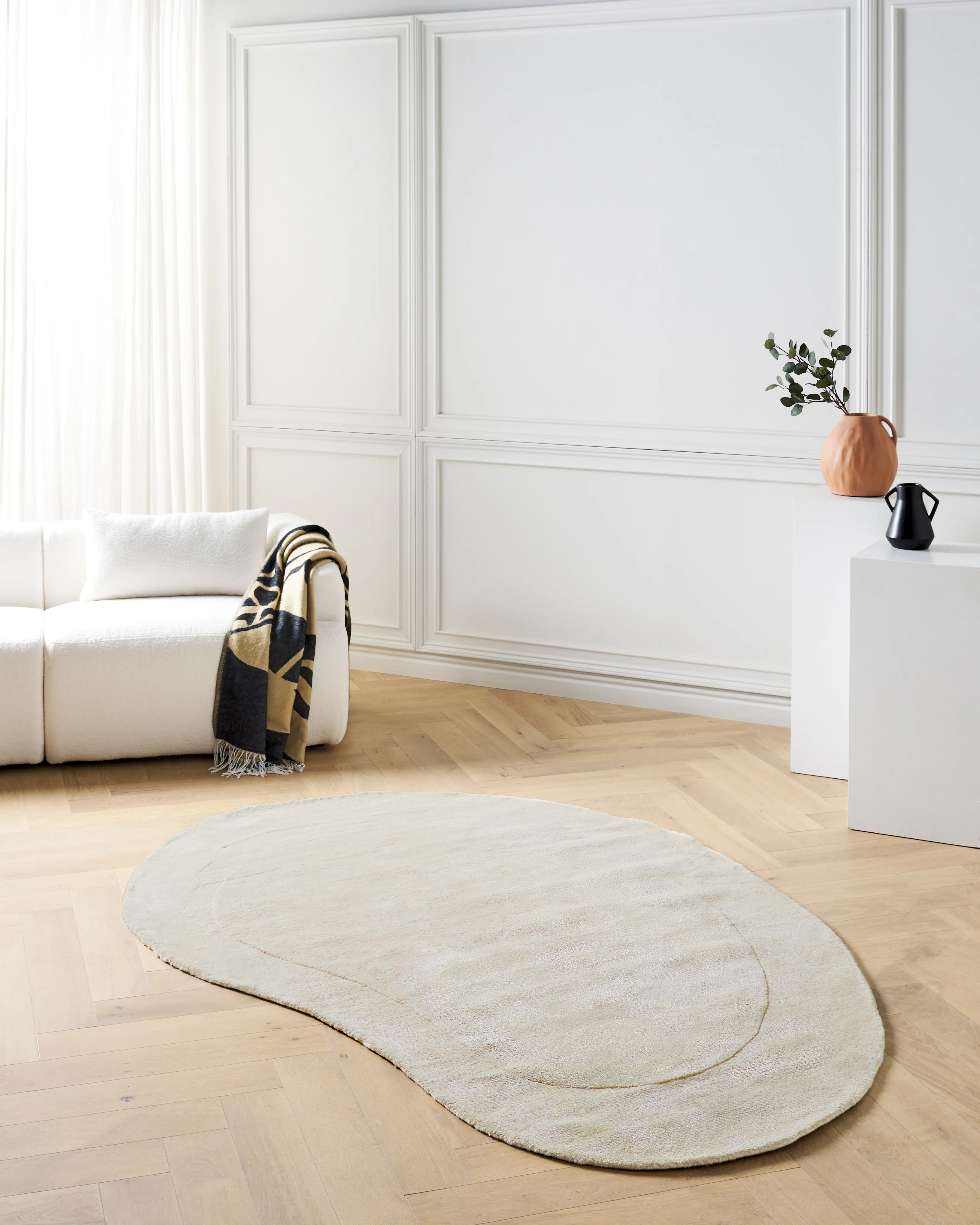 Rug MASSO Light Beige 160 x 230 cm Viscose