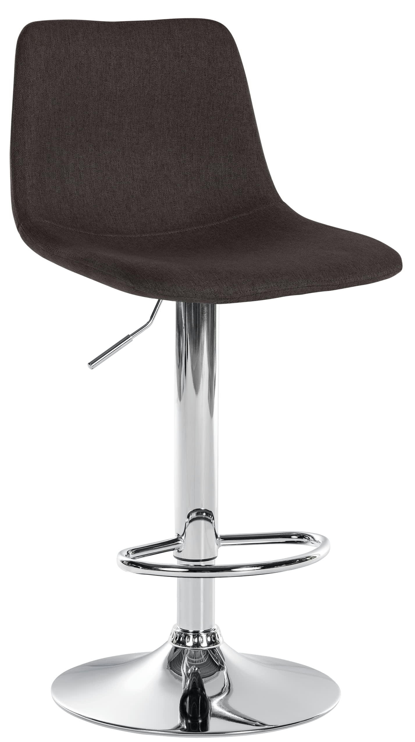 DIVO - Tabouret de bar en tissu ajustable pivotant tissu Taupe