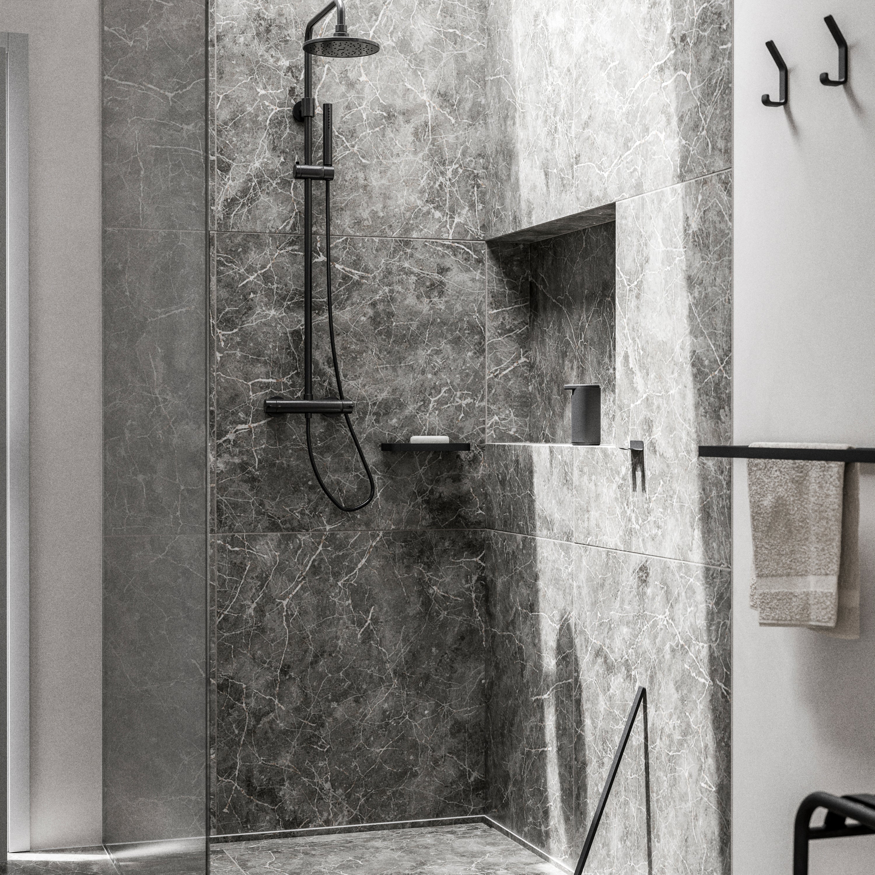 Zone Denmark Rim Handdoekrek - L 44 cm - Zwart