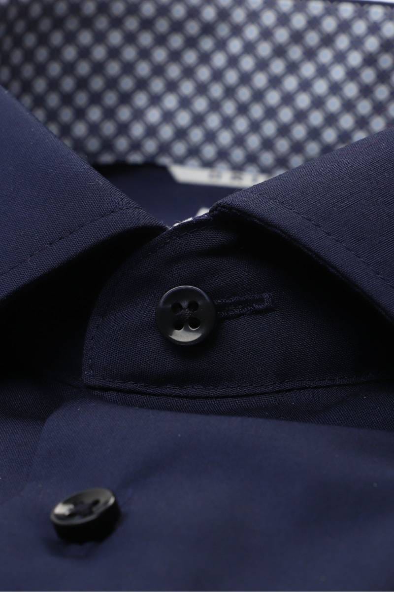 ETERNA Slim Fit Hemd marine, Einfarbig