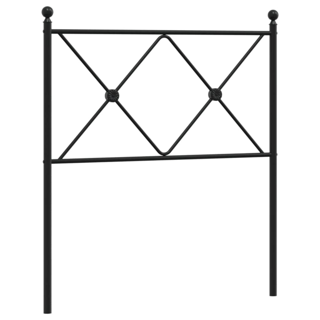 Wezgłowie Czarny 75cm Stal vidaXL