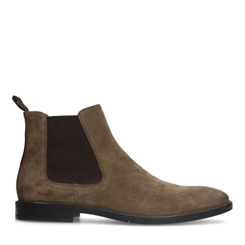 Manfield Taupe suède chelsea boots