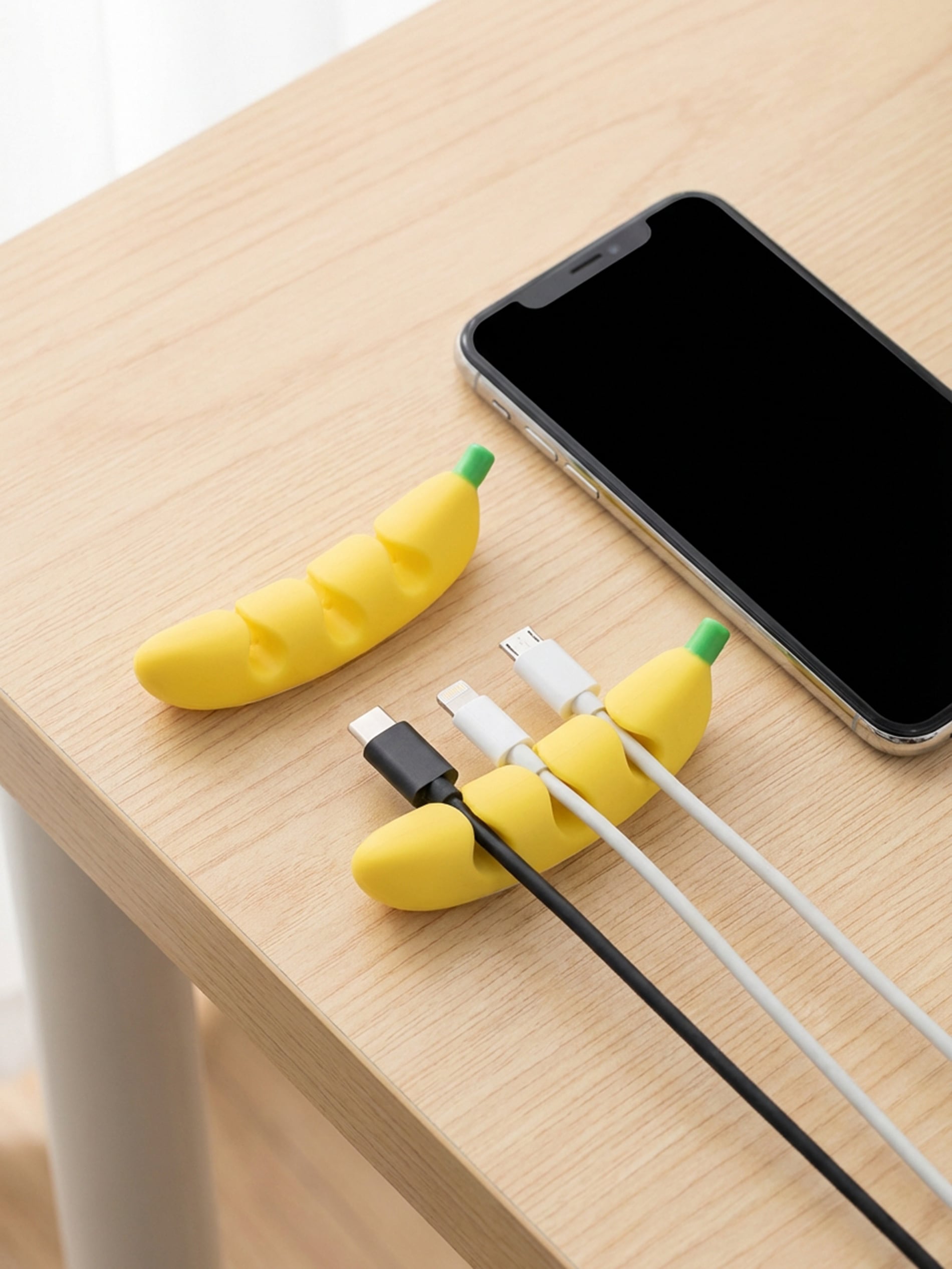 Organizer na kable w kształcie banana 2 pack