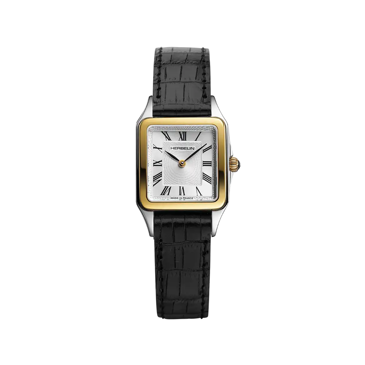 LUNA – QUARTZ – BICOLORE & CUIR NOIR