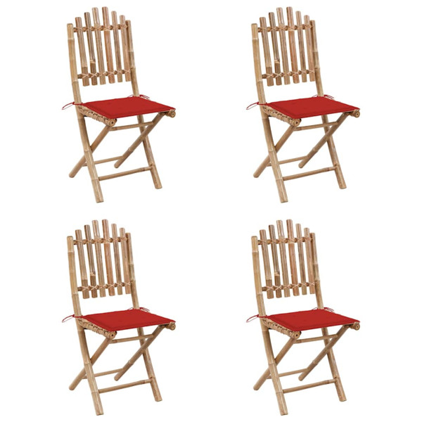Zestaw mebli ogrodowych Czerwony 40 x 40 x 4 cm Bambus vidaXL