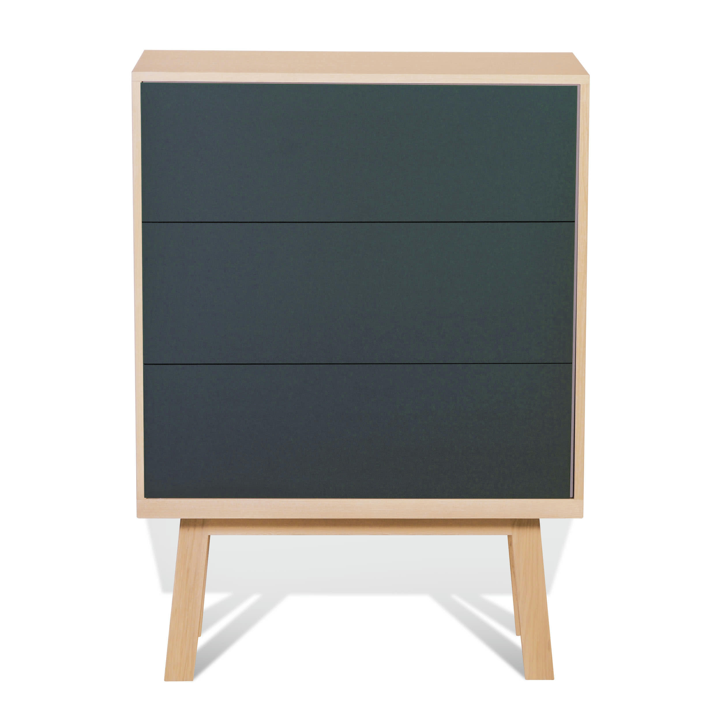 KUBE - Commode 3 tiroirs de 90 cm de large, en frêne