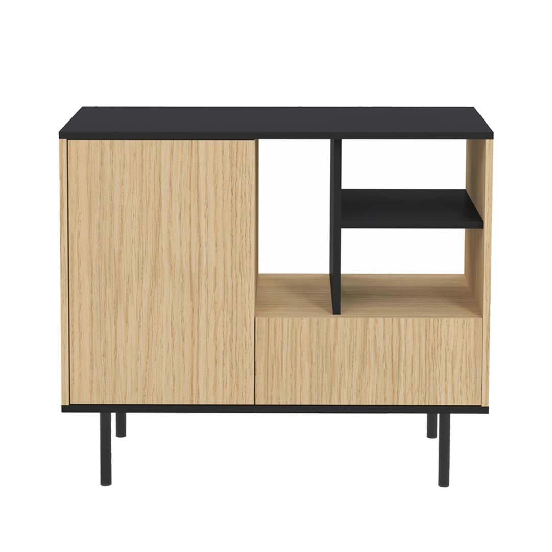 LORD - Buffet effet bois chêne clair et noir