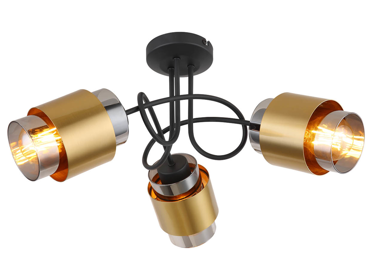 Lampa sufitowa Milley 3-punktowa metalowa złota
