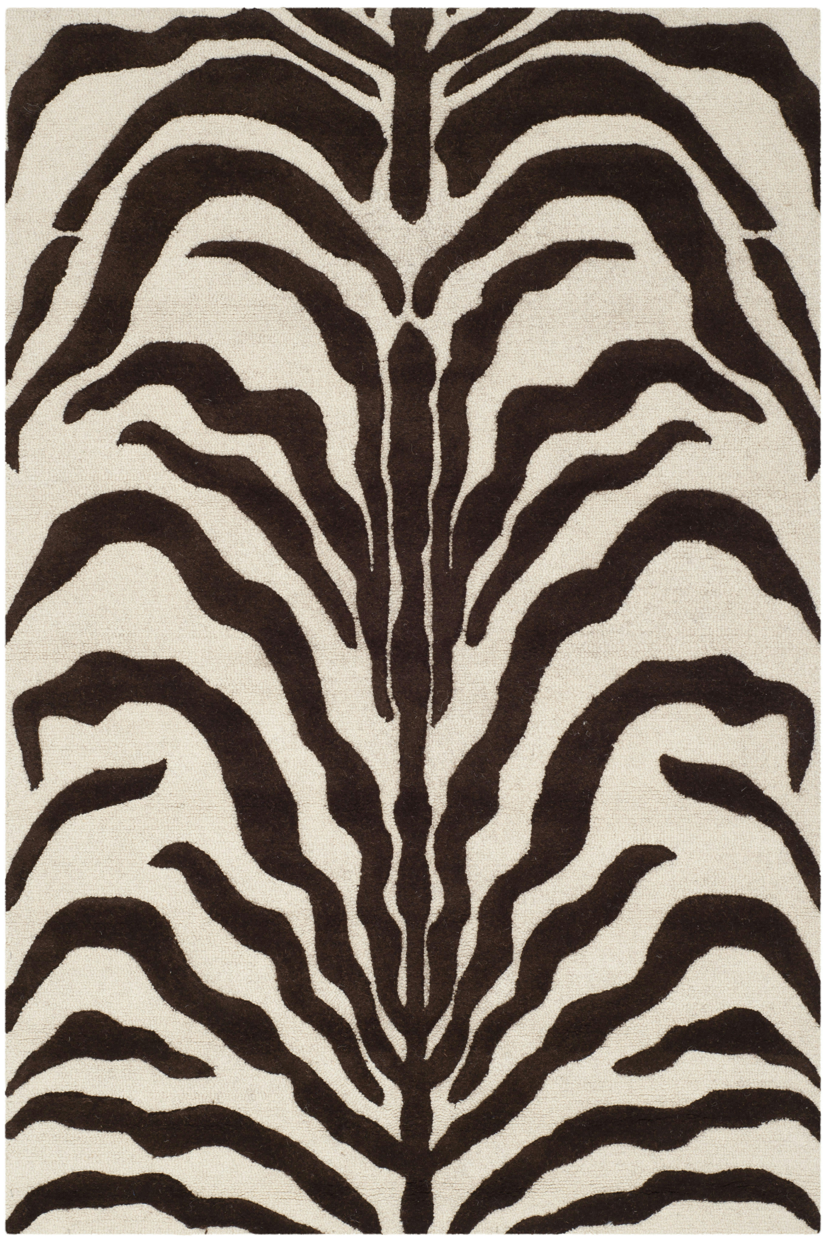 CAMBRIDGE - Tapis de salon interieur en  ivoire & marron, 122 x 183 cm