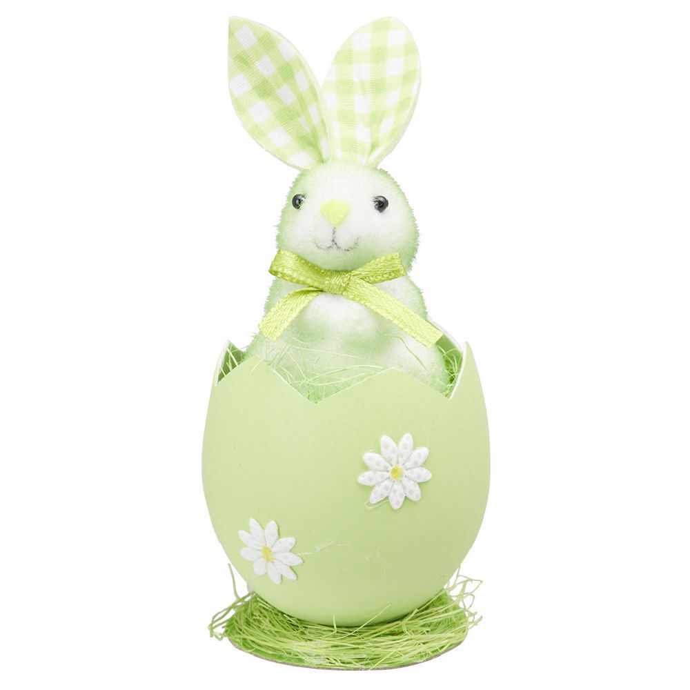 Lapin dans oeuf de Pâques motif Vichy x 2