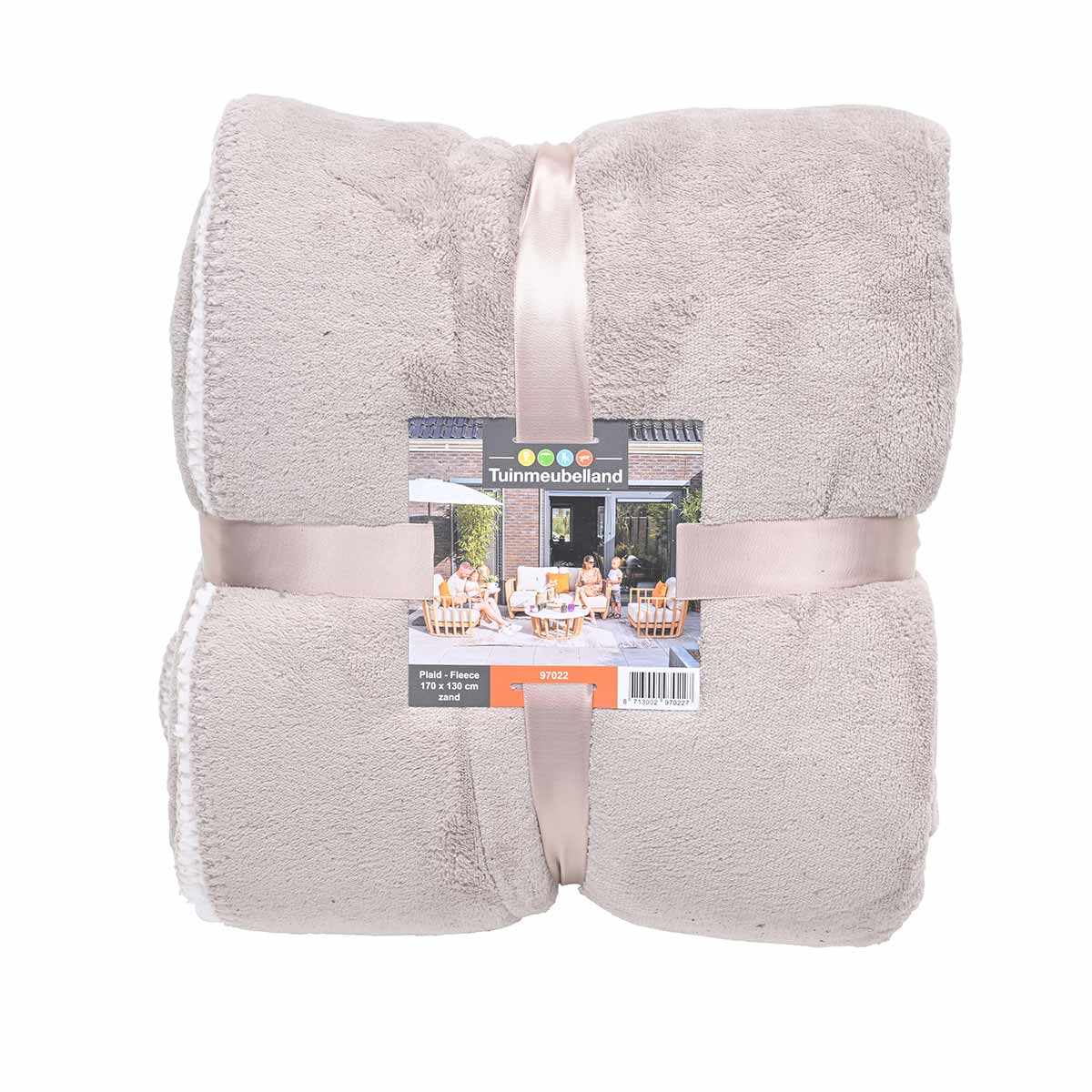 Tuinmeubelland Fleece deken zand - 170x130 cm
