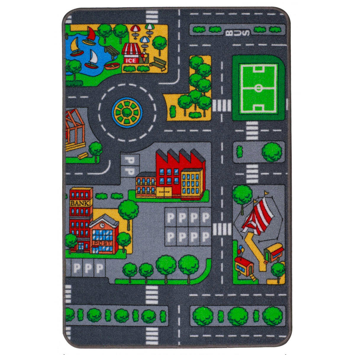 - Tapis jeu enfant circuit voiture 67x100cm