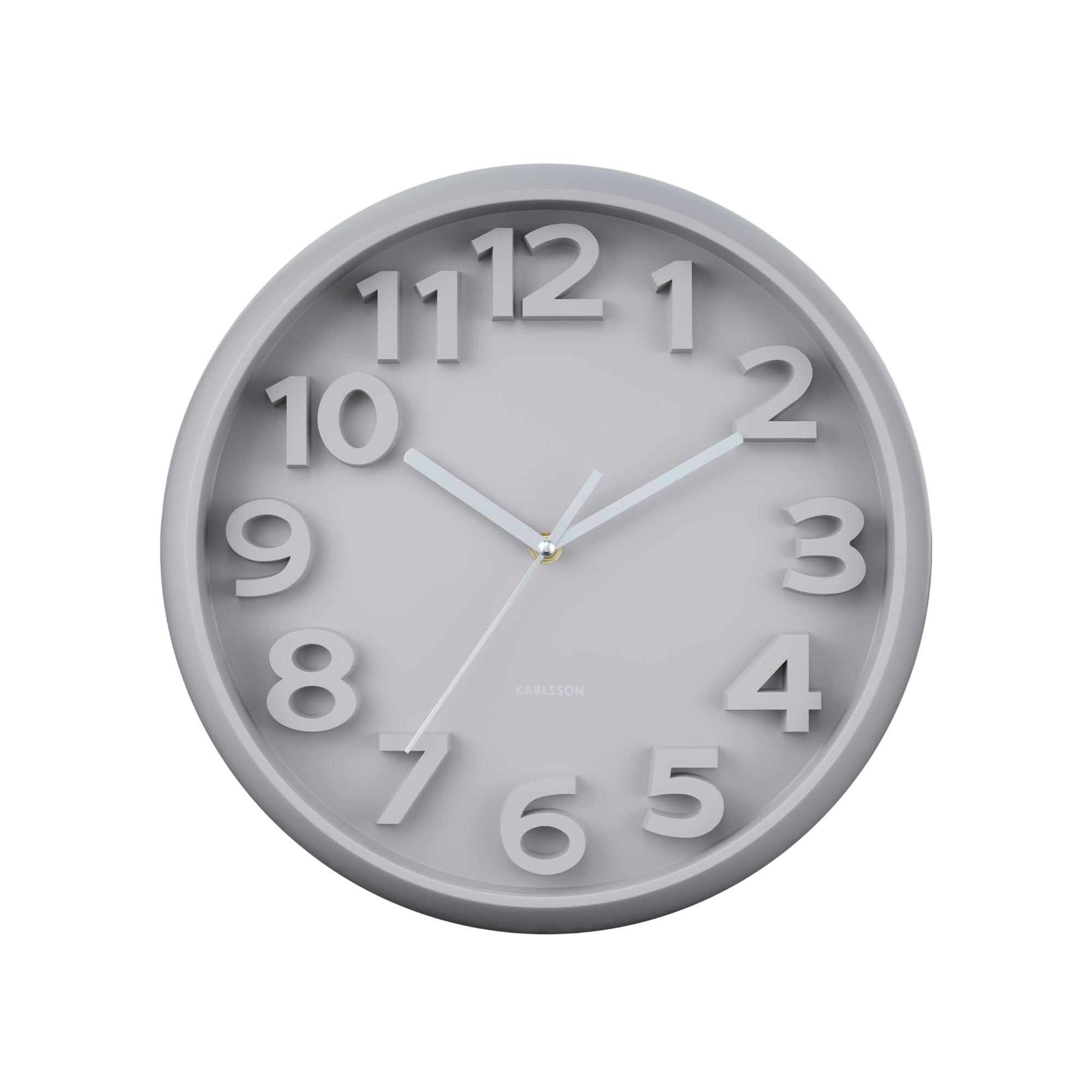 Karlsson wandklok Elevated Classic Numbers - grijs - Ø33.5cm