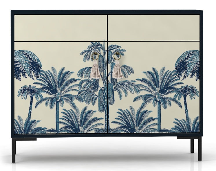 Dressoir MDF 2 deuren en 2 lades met tropische print