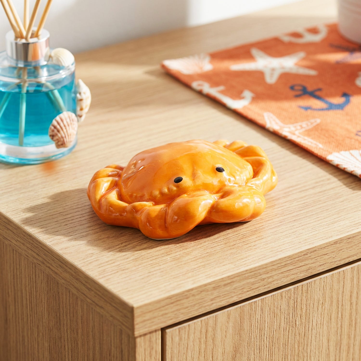 Decorazione granchio arancione in ceramica