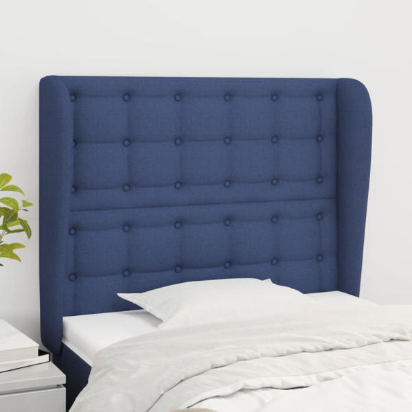 Wezgłowie Niebieski 93 x 23 x 118/128 cm Tkanina vidaXL