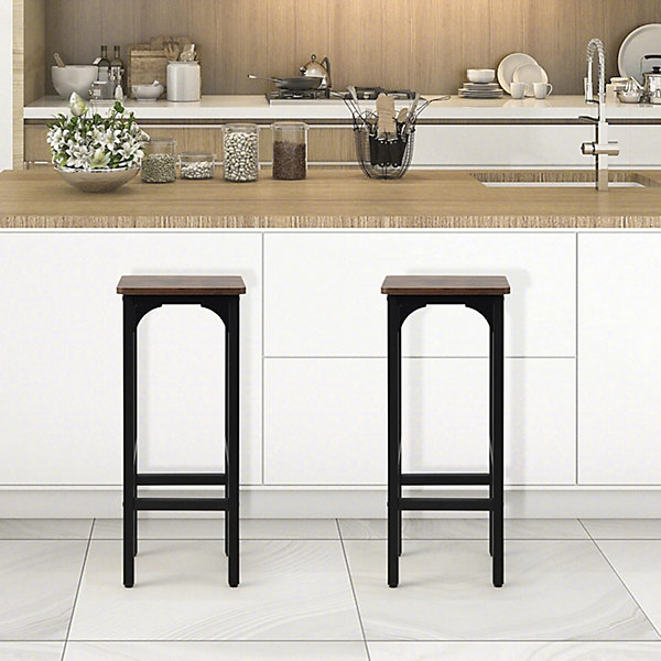 Ensemble de 2 Tabourets de bar Tabourets de Comptoir de de Hauteur avec Patins de pied Réglables