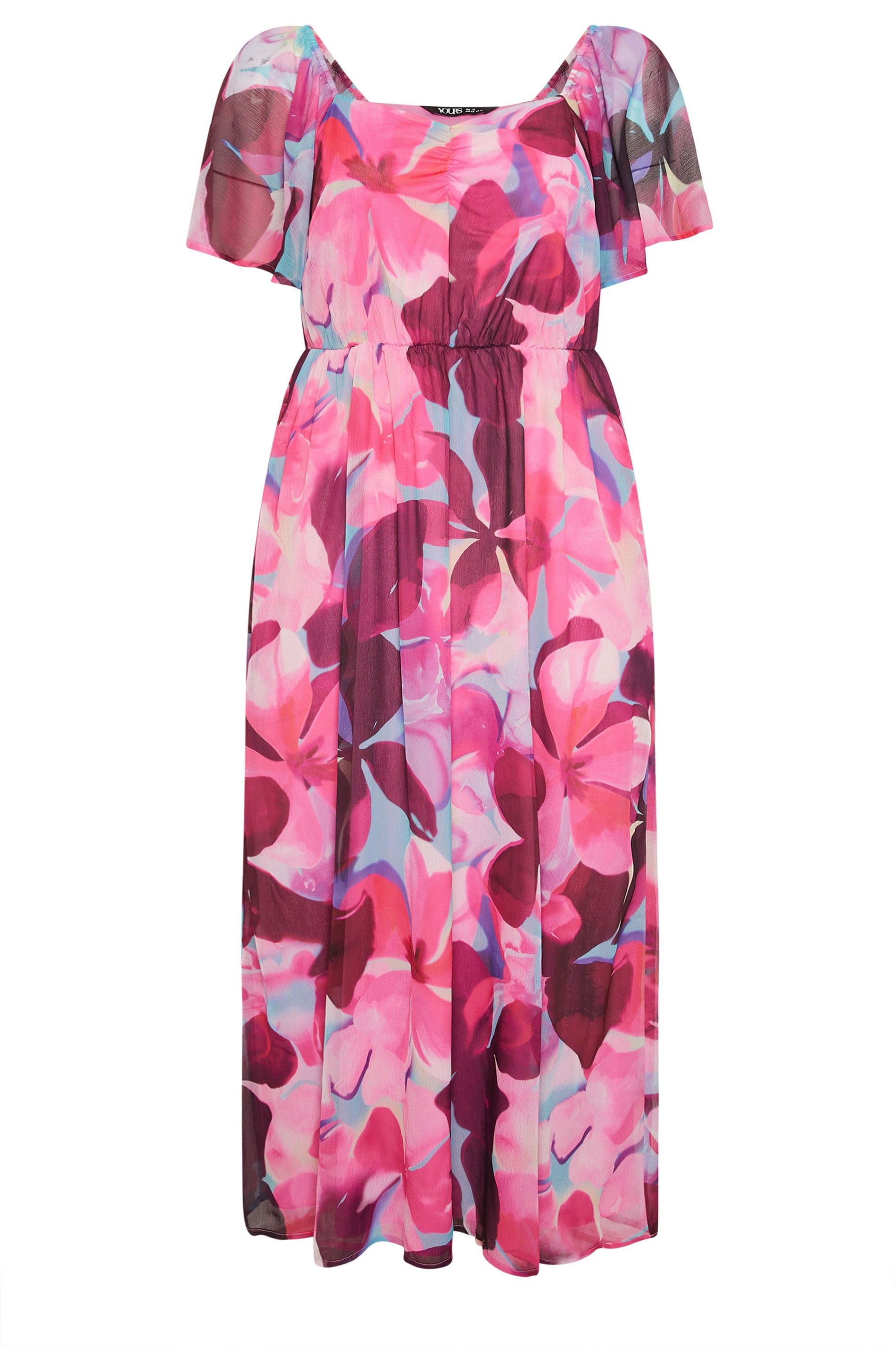 Yours Floral Angel Sleeve Dress