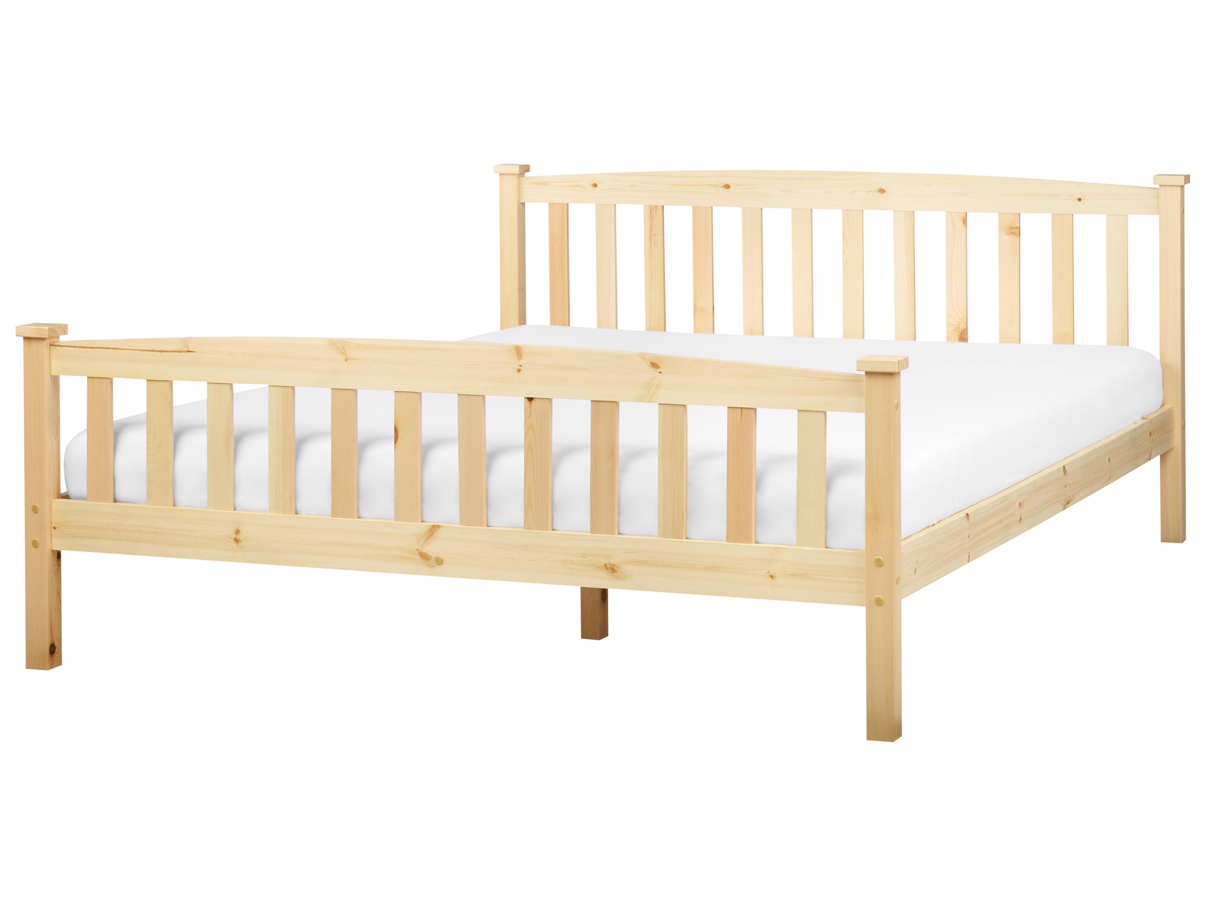 Bed Pine Wood GIVERNY 140 x 200 cm (EU Double) Light Brown