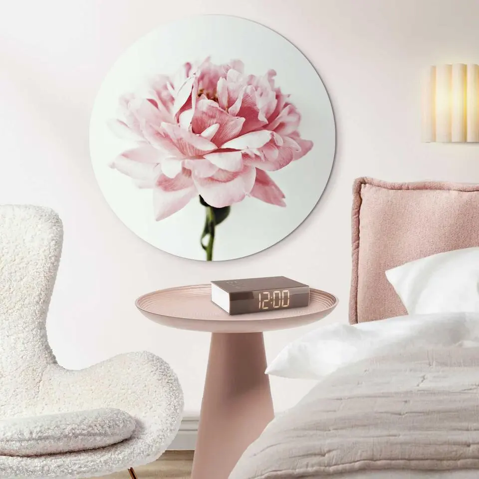 Glasschilderij Pioenroos - &Oslash; 70 - Roze