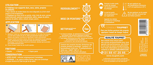 Enduit garnissant Toupret prêt à l'emploi 10kg
