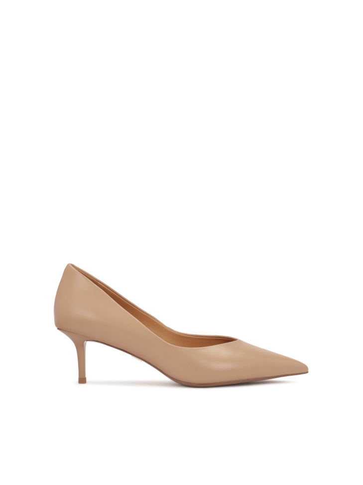 Classic beige leather pumps
