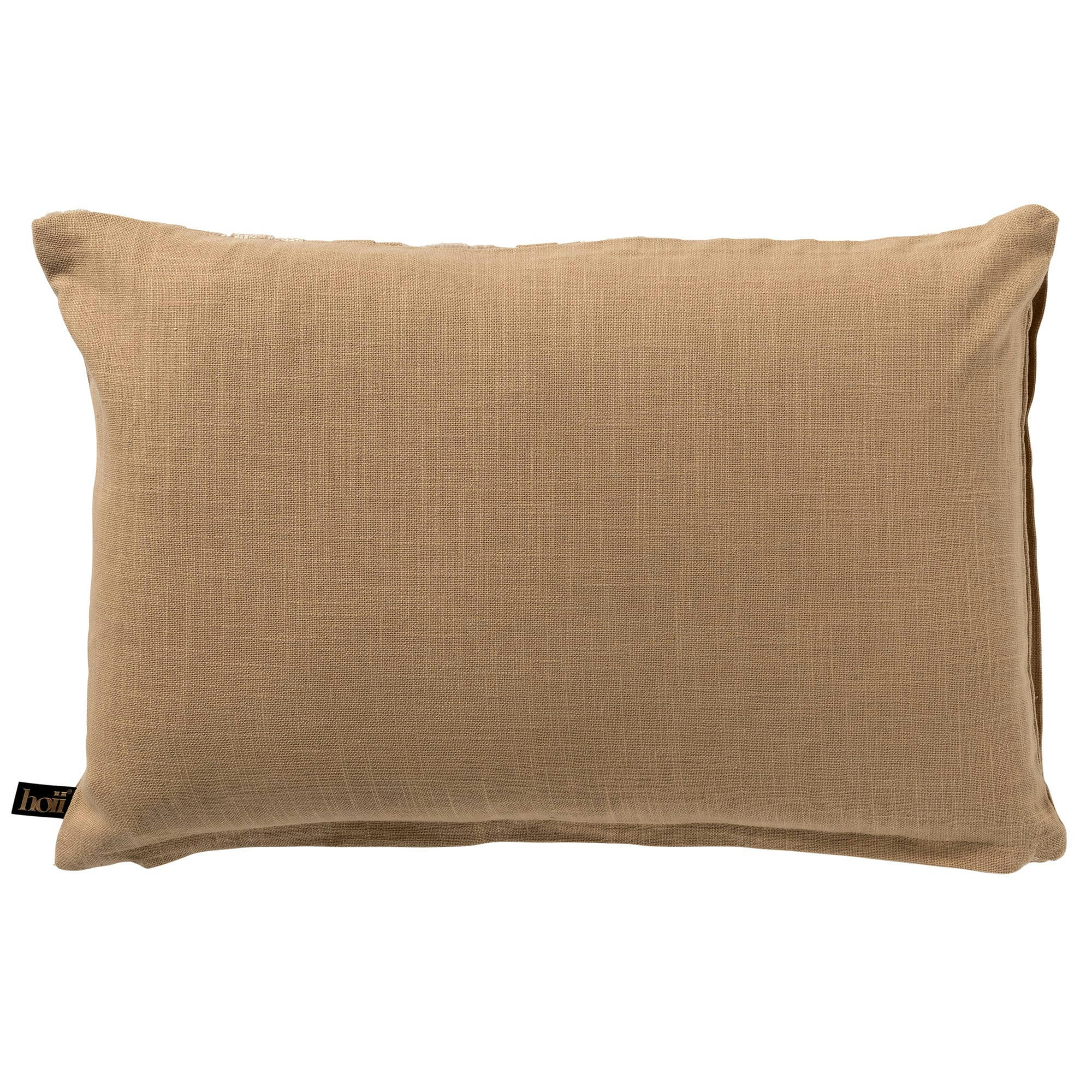 - Coussin beige en velours 40x60 cm avec motif rayé