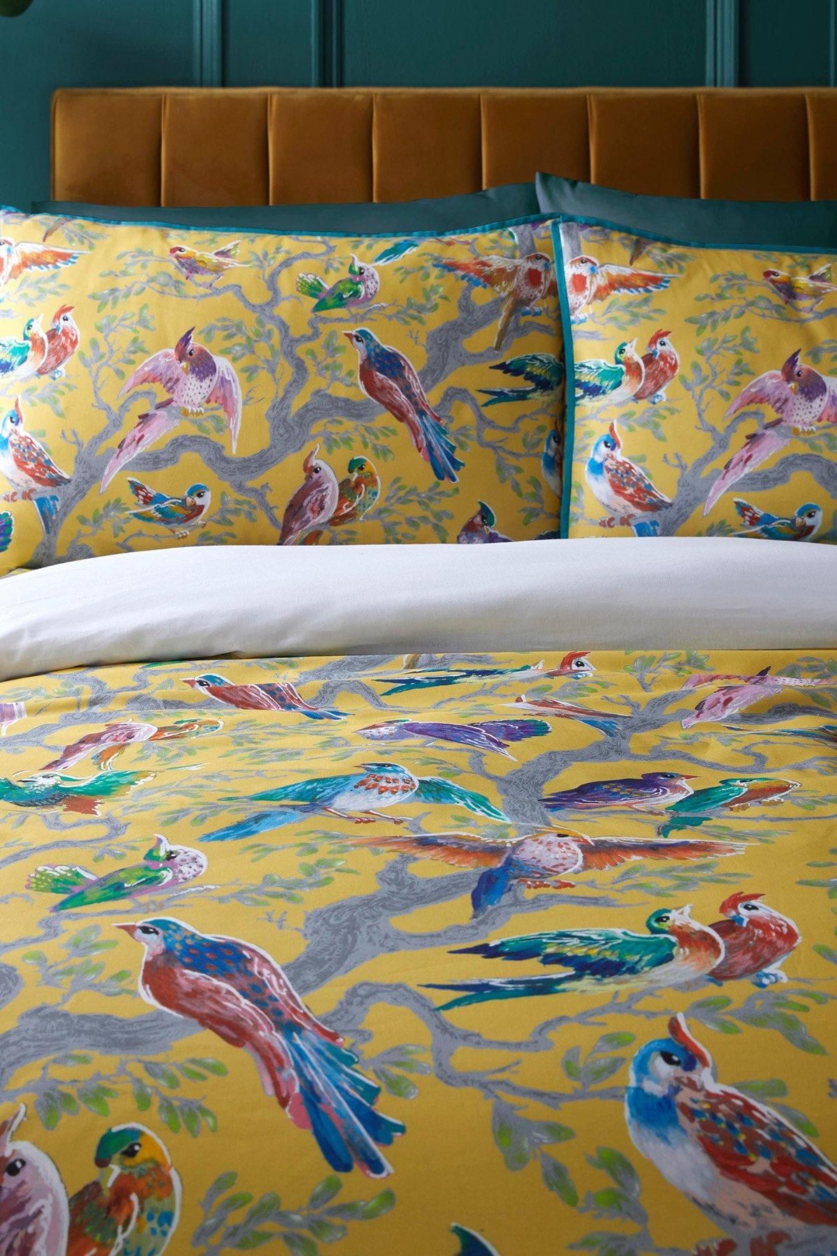 Laurence Llewelyn-Bowen Birdity Absurdity' 100% Cotton Sateen Duvet Cover Set