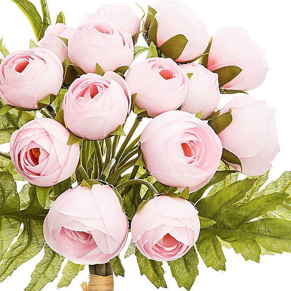 Bouquet de 18 mini camélias artificiels - rose H30 cm - Atmosphera