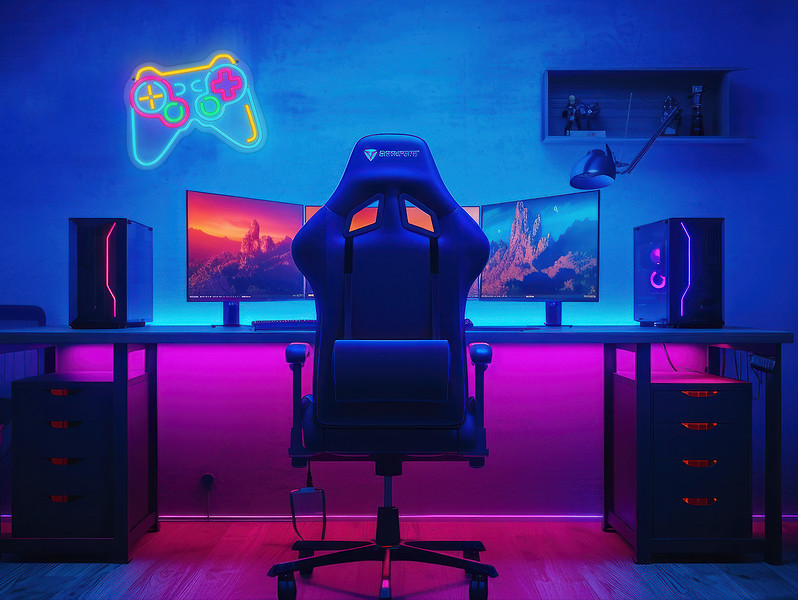 Kinkiet neonowy dziecięcyGame Pad LED wielokolorowy