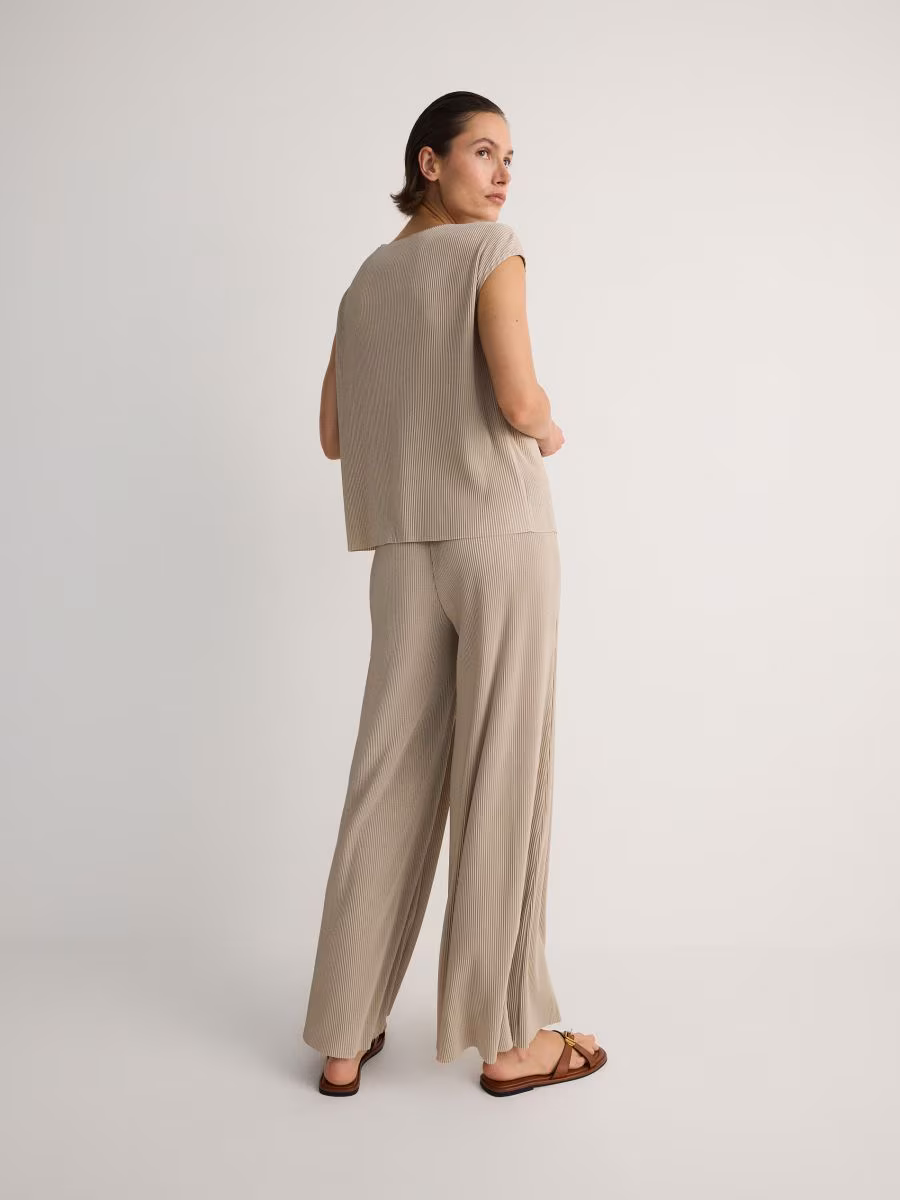 Pleated Wide Leg Trousers