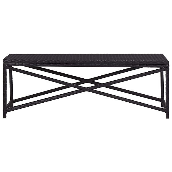 Banc de jardin meuble de patio resine noir Helloshop26