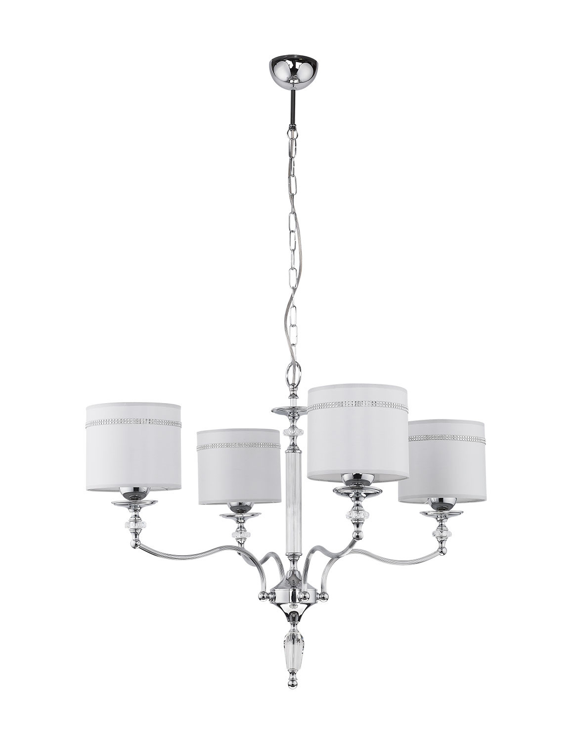 Żyrandol HILTON chromowany szary 4xE27x20W wym:100x76x76cm IP20 Jupiter