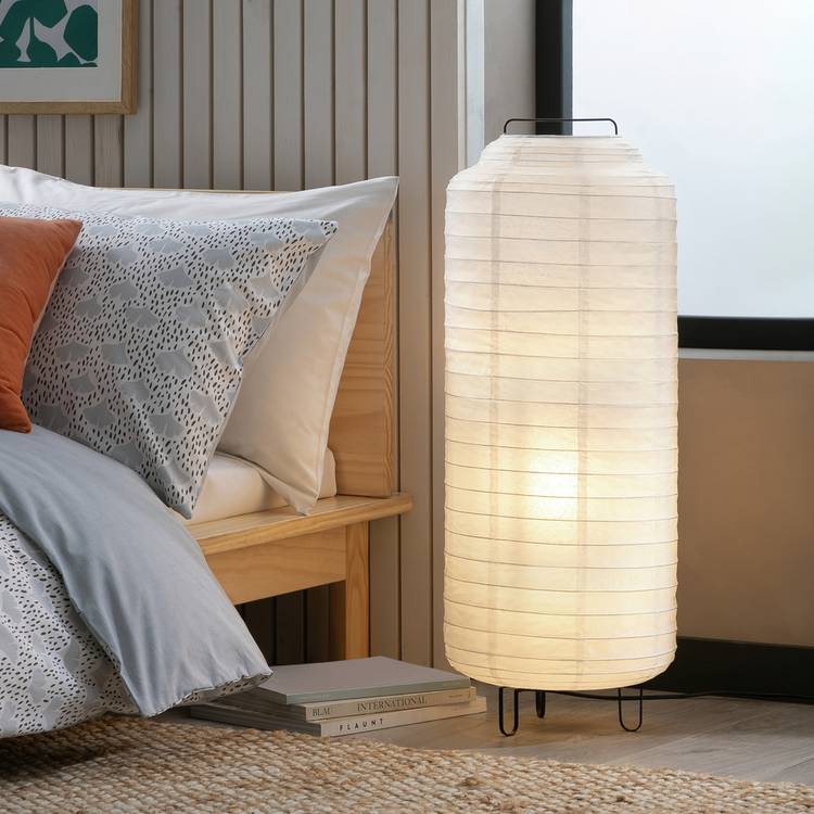 Habitat Boulle Japonais Paper Statement Floor Lamp - White