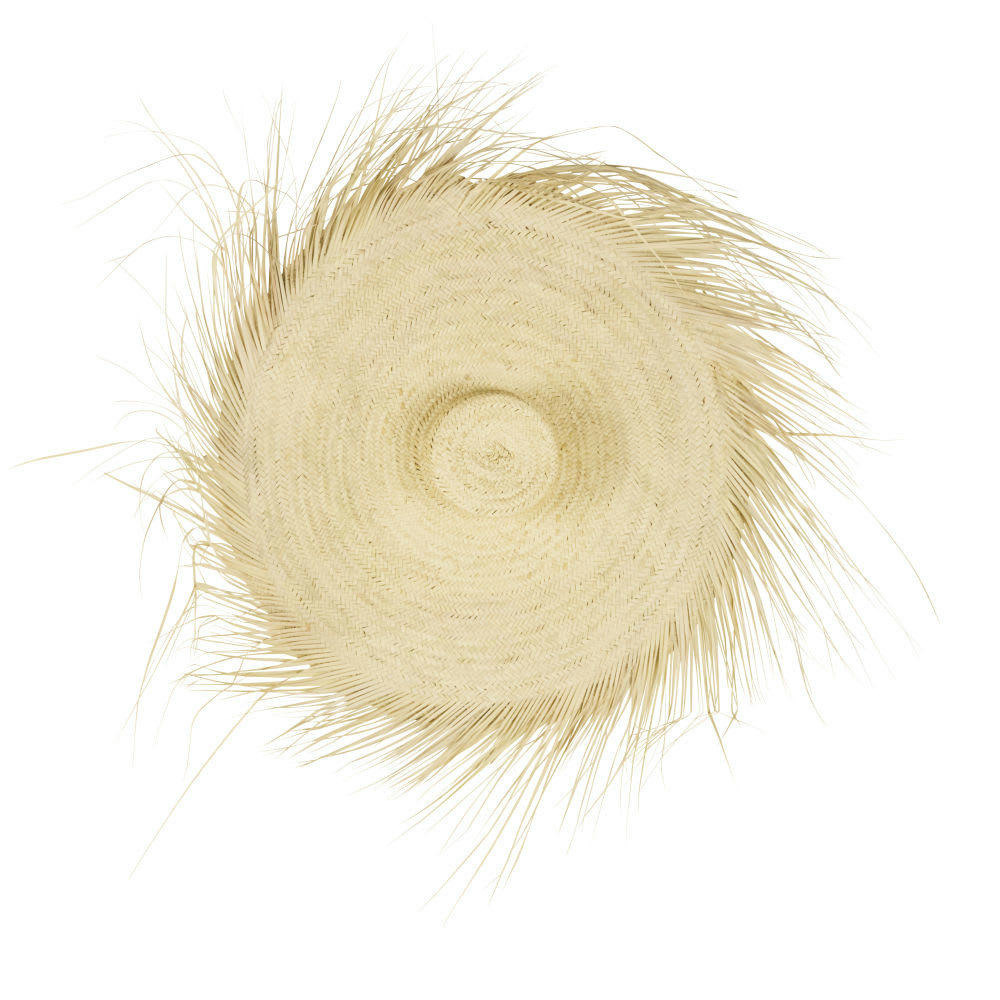 IVY - Déco murale chapeau en fibre végétale beige 90x90