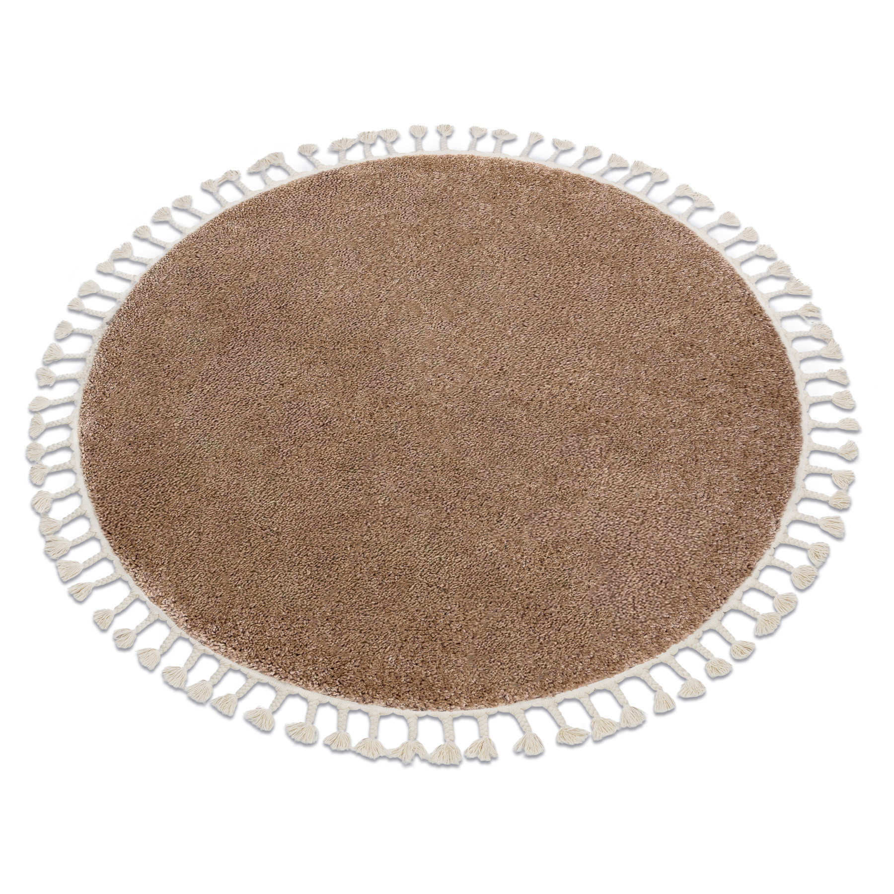 Dywan BERBER 9000 beż Frędzle berberyjski marokański shaggy koło 120 cm