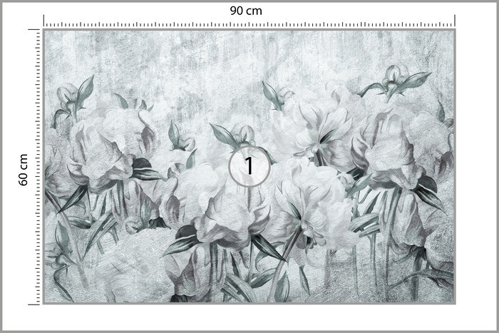 Fototapeta Piwonie Na Betonie 90x60cm