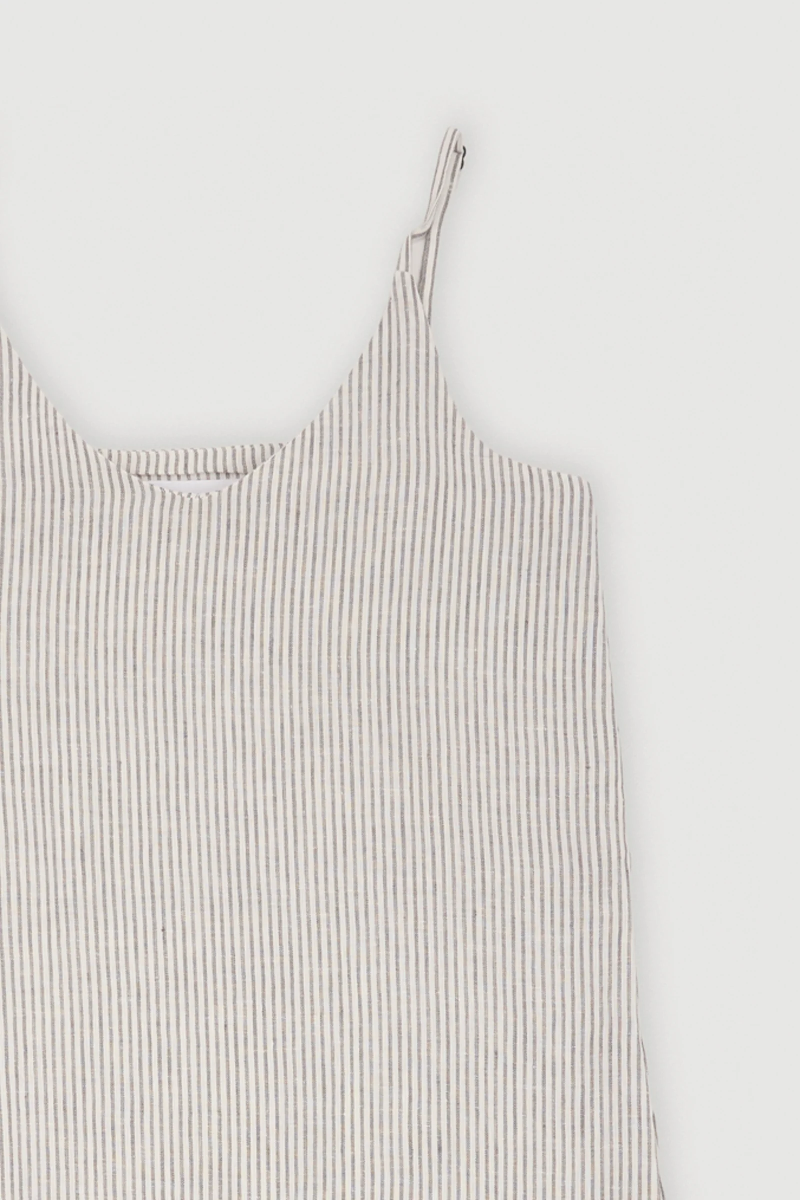 Re-Worn Womens Linen Stripe Slip Dress