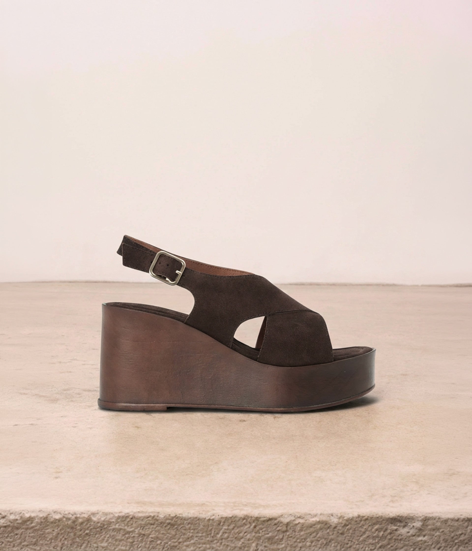 Sandales compensées chocolat Murphy