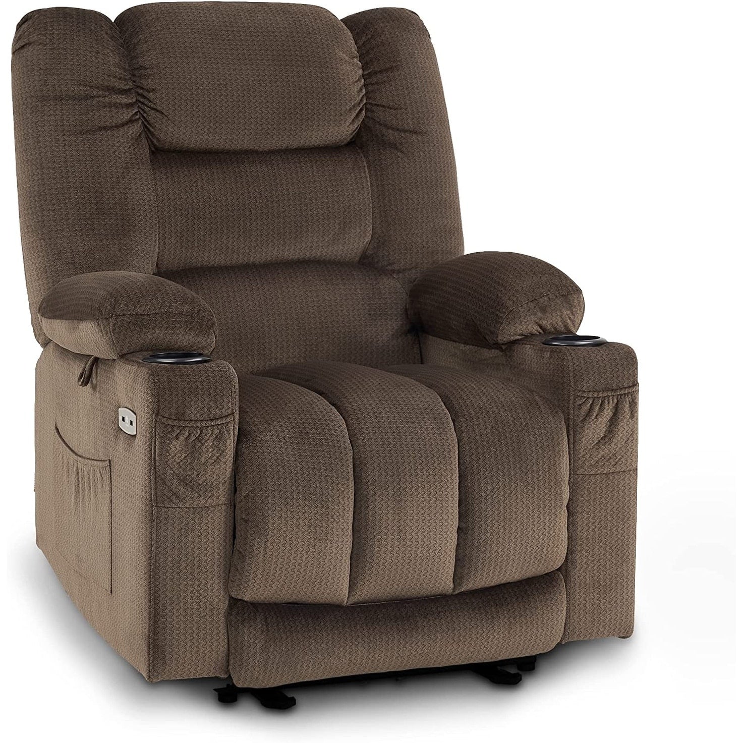 MCombo Electric Power Recliner Chair with Heat and Massage, Fabric 6079/PR670