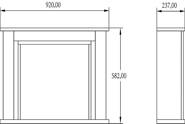 Cadre d'habillage de foyer pour insert GoodHome RLF-M2 blanc