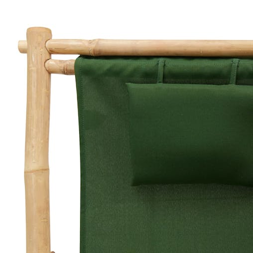 NNEVL Deck Chair Bamboo and Canvas Green