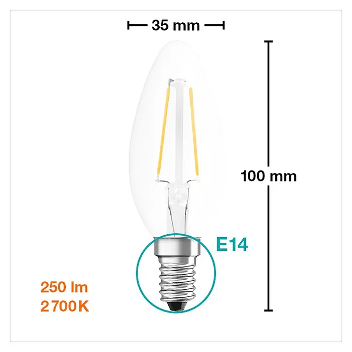 LYSPÆRE OSRAM LED MIGNONPÆRE RETRO E14 2,5W
