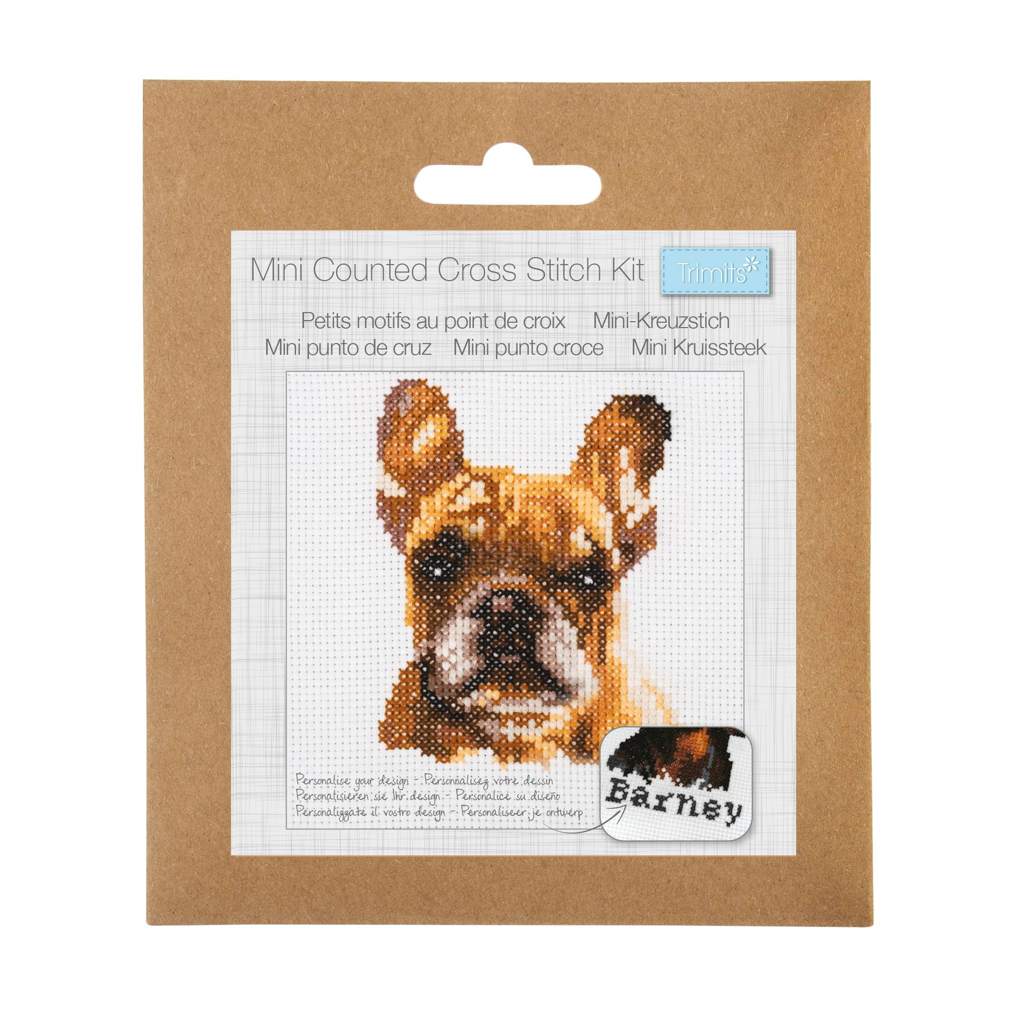 Trimits French Bulldog Counted Cross Stitch Kit 13cm x 13cm