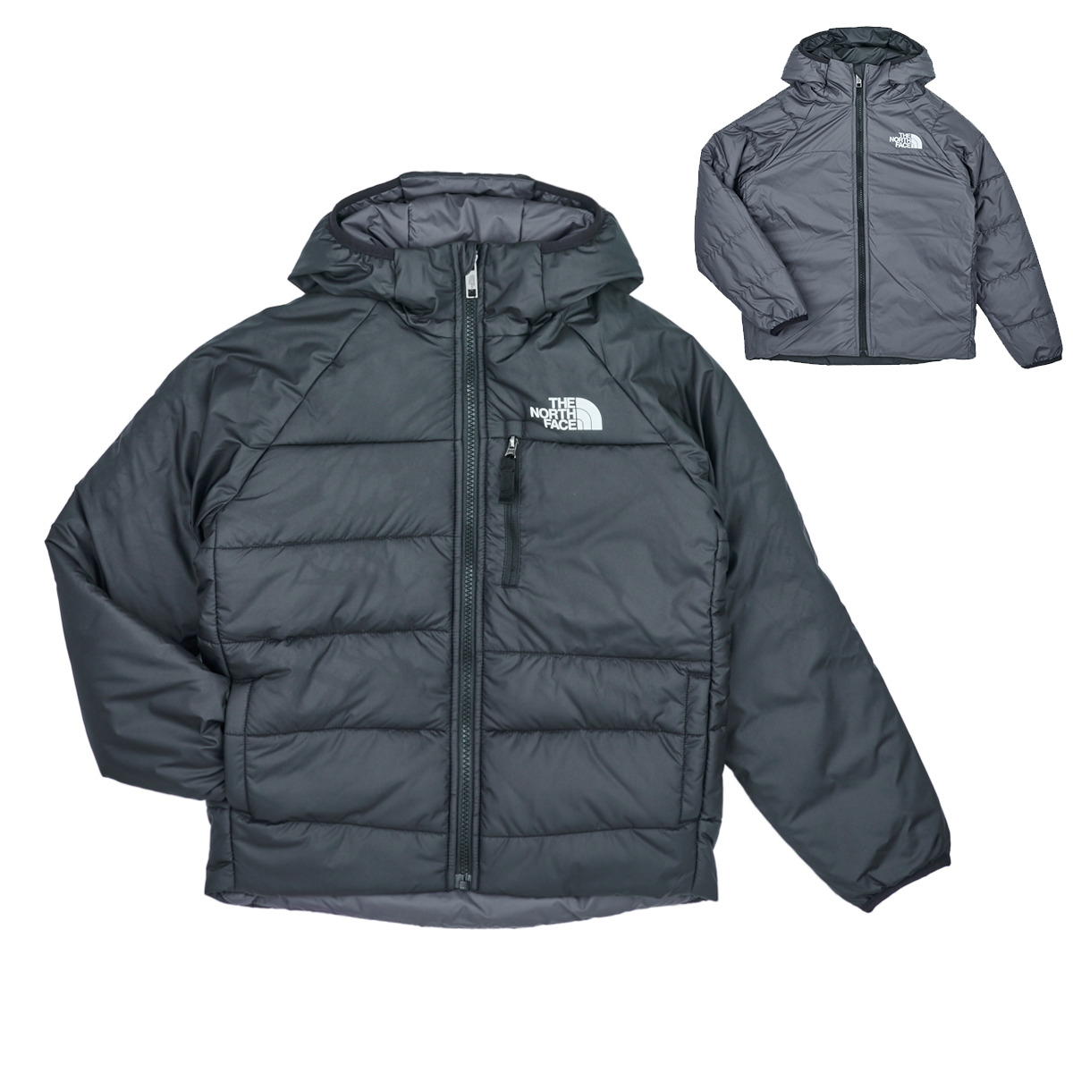 The North Face - Boys Reversible Perrito Jacket - Black / Grey
