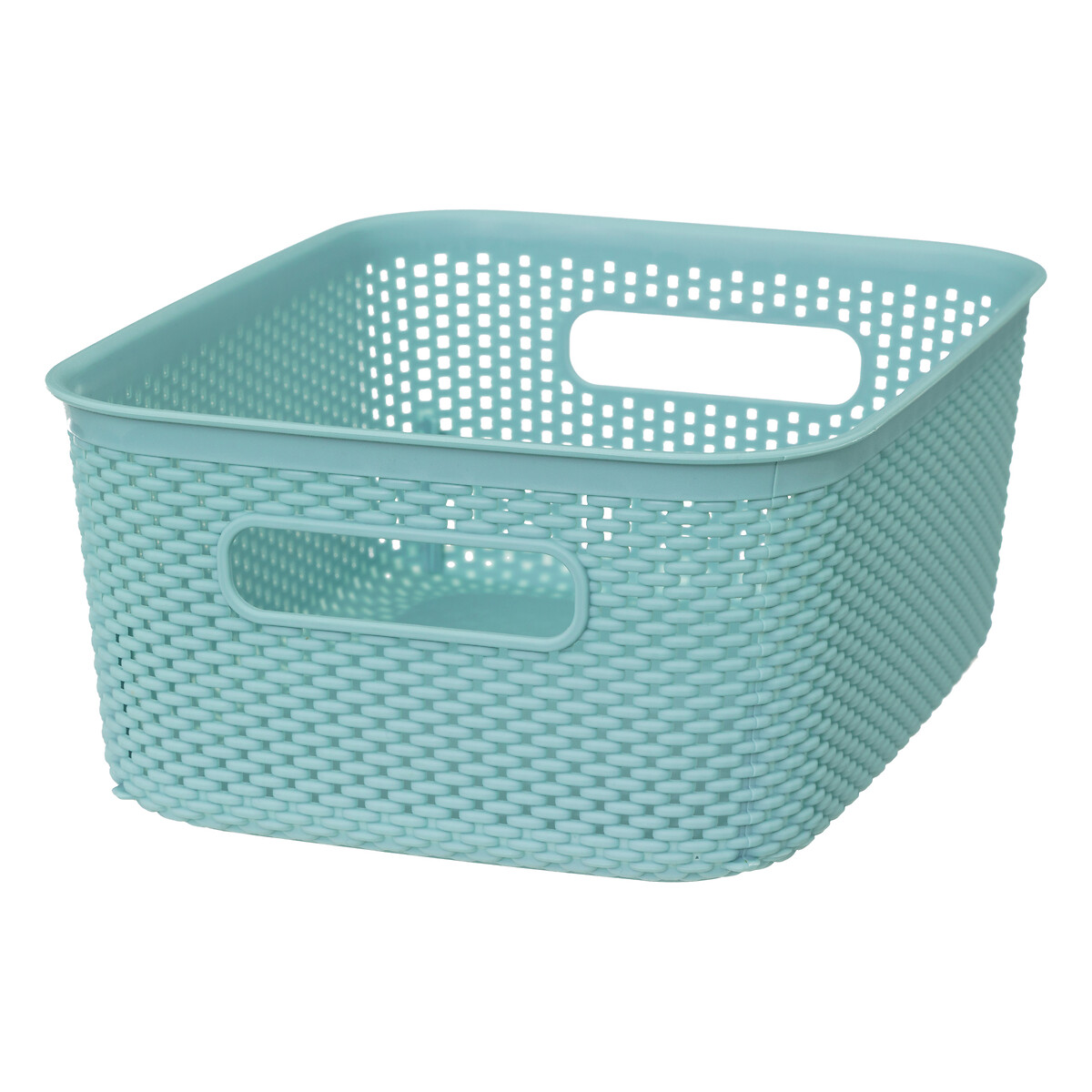 Cesto de arrumação crochet azul 4l